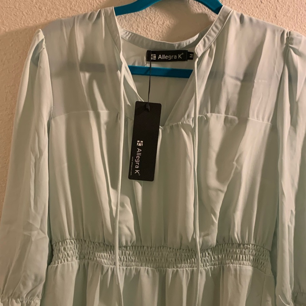Peasant Dress in baby green.  Brand New - Picture 2 of 7